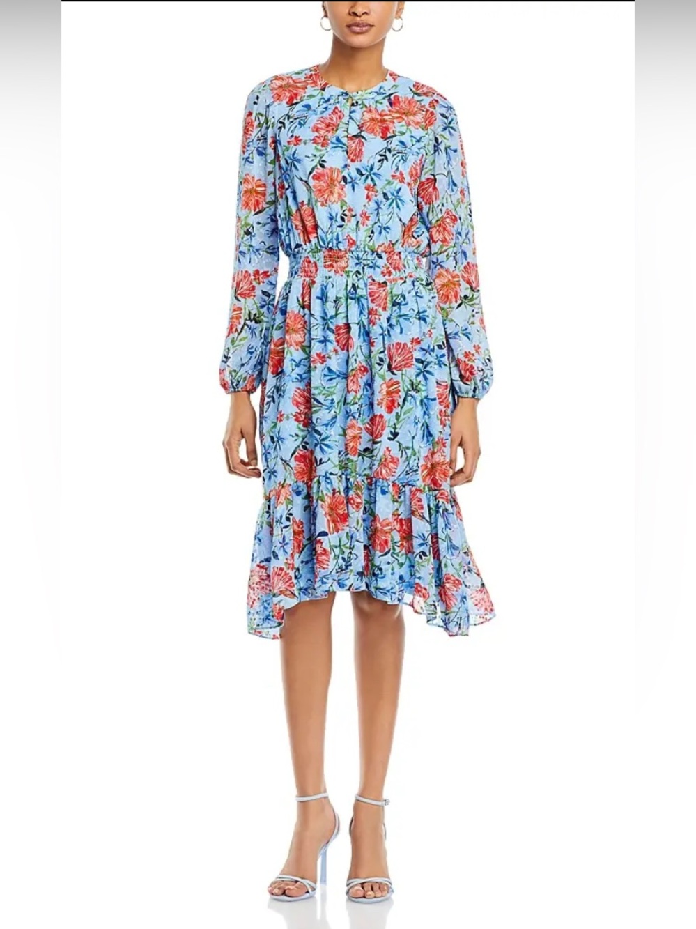 T Tahari - Long Sleeve Smocked Waist Dress size. S/P